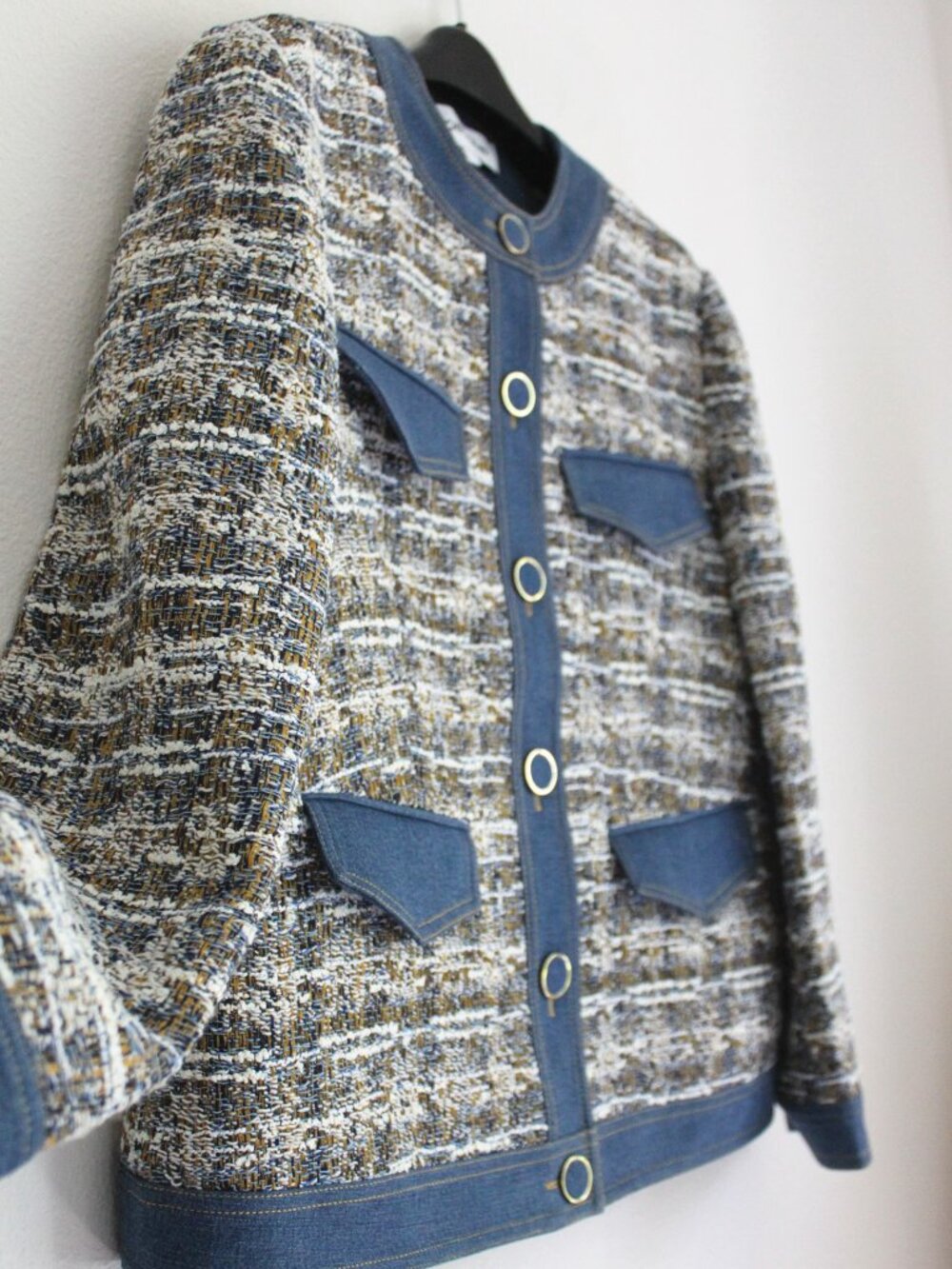 NEW AUTH VERONICA BEARD Ainslie Tweed Jacket, Cotton-Blend, Size 6
